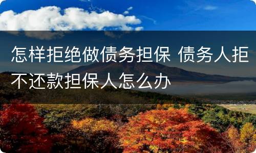 怎样拒绝做债务担保 债务人拒不还款担保人怎么办