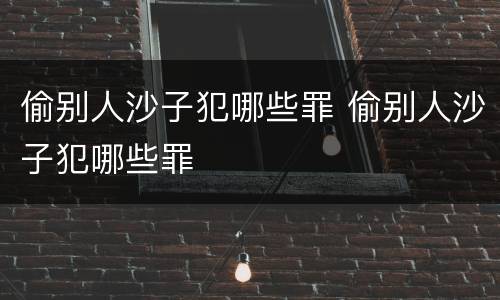 偷别人沙子犯哪些罪 偷别人沙子犯哪些罪