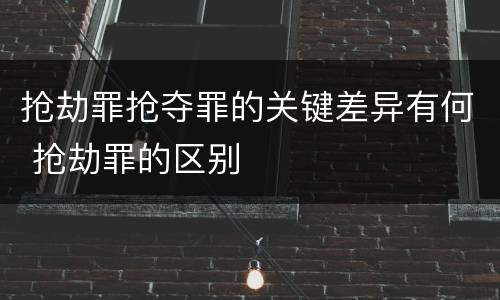 抢劫罪抢夺罪的关键差异有何 抢劫罪的区别