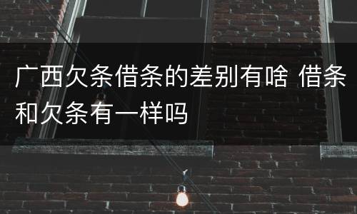 广西欠条借条的差别有啥 借条和欠条有一样吗