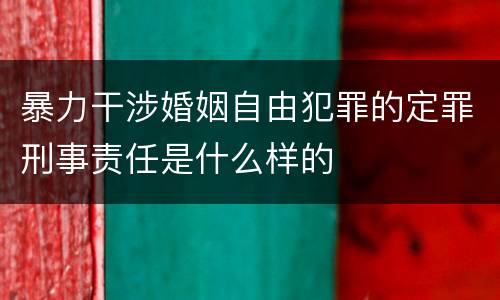 暴力干涉婚姻自由犯罪的定罪刑事责任是什么样的