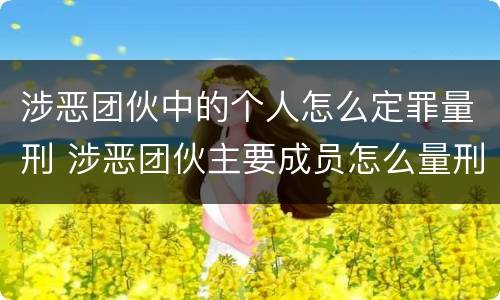 涉恶团伙中的个人怎么定罪量刑 涉恶团伙主要成员怎么量刑