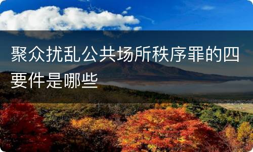 聚众扰乱公共场所秩序罪的四要件是哪些