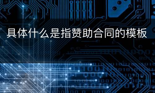 具体什么是指赞助合同的模板