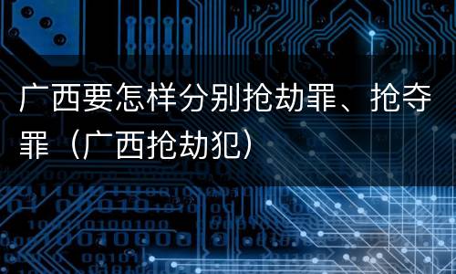 广西要怎样分别抢劫罪、抢夺罪（广西抢劫犯）
