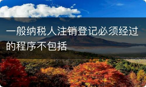 一般纳税人注销登记必须经过的程序不包括