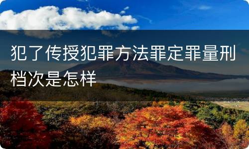 犯了传授犯罪方法罪定罪量刑档次是怎样