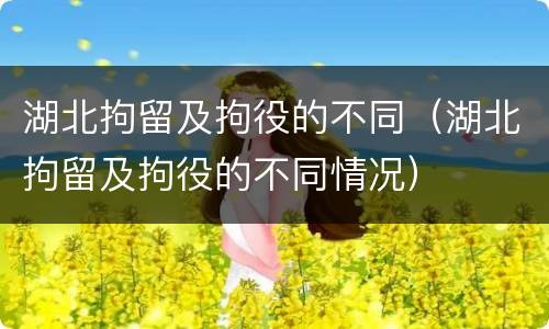 湖北拘留及拘役的不同（湖北拘留及拘役的不同情况）