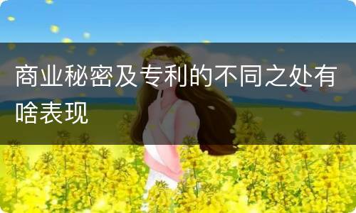 商业秘密及专利的不同之处有啥表现