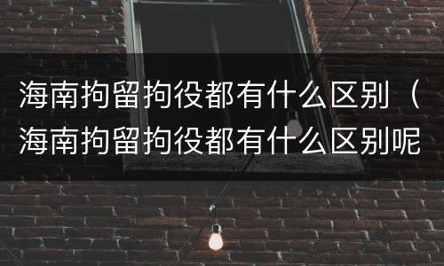 海南拘留拘役都有什么区别（海南拘留拘役都有什么区别呢）