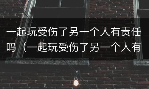 一起玩受伤了另一个人有责任吗（一起玩受伤了另一个人有责任吗）