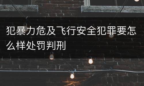 犯暴力危及飞行安全犯罪要怎么样处罚判刑