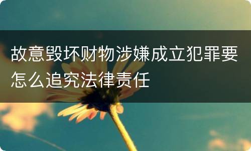 故意毁坏财物涉嫌成立犯罪要怎么追究法律责任