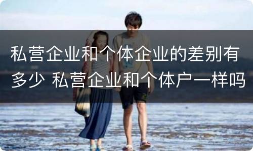 私营企业和个体企业的差别有多少 私营企业和个体户一样吗