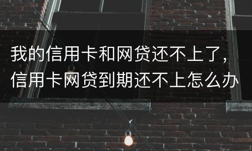 我的信用卡和网贷还不上了，信用卡网贷到期还不上怎么办