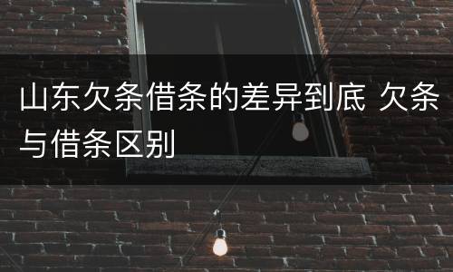山东欠条借条的差异到底 欠条与借条区别