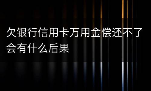 欠银行信用卡万用金偿还不了会有什么后果
