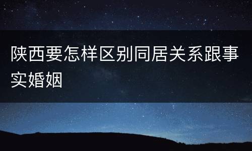 陕西要怎样区别同居关系跟事实婚姻