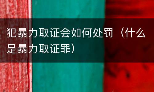 犯暴力取证会如何处罚（什么是暴力取证罪）