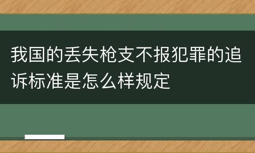 我国的丢失枪支不报犯罪的追诉标准是怎么样规定
