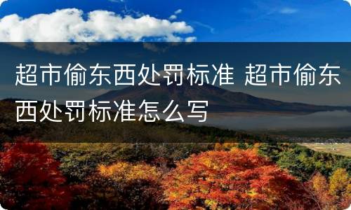 超市偷东西处罚标准 超市偷东西处罚标准怎么写