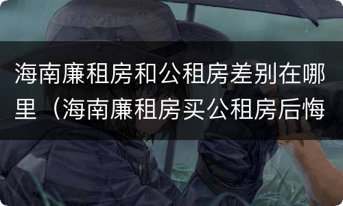 海南廉租房和公租房差别在哪里（海南廉租房买公租房后悔了）