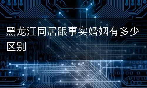 黑龙江同居跟事实婚姻有多少区别