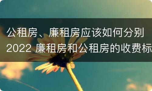 公租房、廉租房应该如何分别2022 廉租房和公租房的收费标准