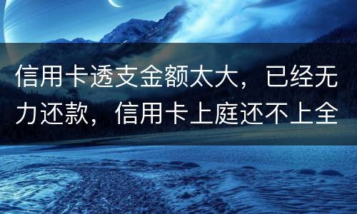 信用卡透支金额太大，已经无力还款，信用卡上庭还不上全款怎么办