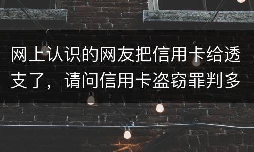 网上认识的网友把信用卡给透支了，请问信用卡盗窃罪判多少年