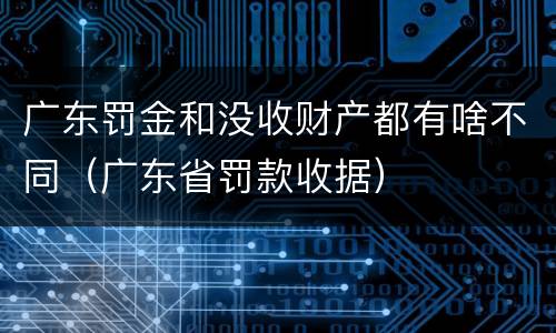 广东罚金和没收财产都有啥不同（广东省罚款收据）
