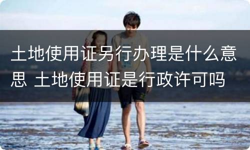 土地使用证另行办理是什么意思 土地使用证是行政许可吗