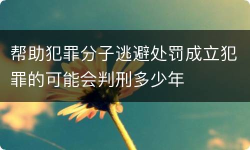帮助犯罪分子逃避处罚成立犯罪的可能会判刑多少年
