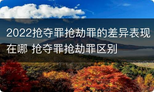 2022抢夺罪抢劫罪的差异表现在哪 抢夺罪抢劫罪区别