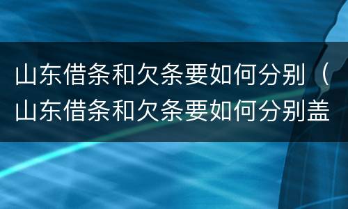 山东借条和欠条要如何分别（山东借条和欠条要如何分别盖章）