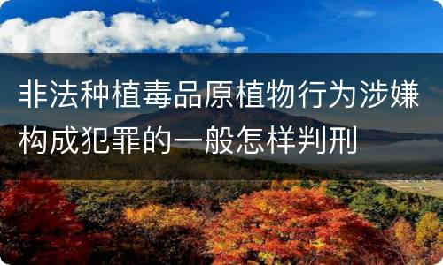 非法种植毒品原植物行为涉嫌构成犯罪的一般怎样判刑