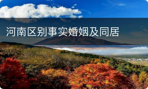 河南区别事实婚姻及同居