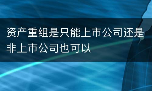 资产重组是只能上市公司还是非上市公司也可以