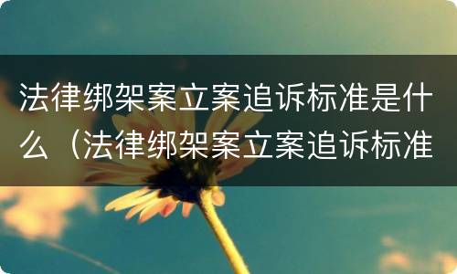 法律绑架案立案追诉标准是什么（法律绑架案立案追诉标准是什么样的）