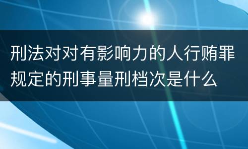 刑法对对有影响力的人行贿罪规定的刑事量刑档次是什么