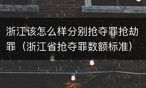 浙江该怎么样分别抢夺罪抢劫罪（浙江省抢夺罪数额标准）