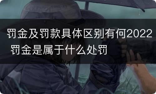 罚金及罚款具体区别有何2022 罚金是属于什么处罚