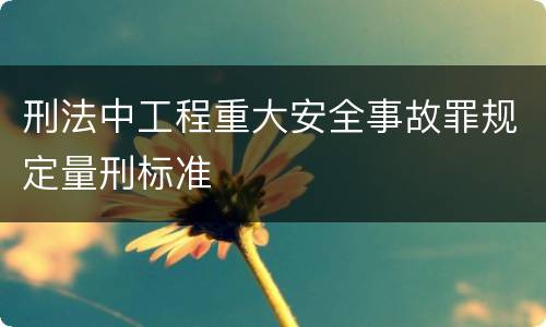 刑法中工程重大安全事故罪规定量刑标准