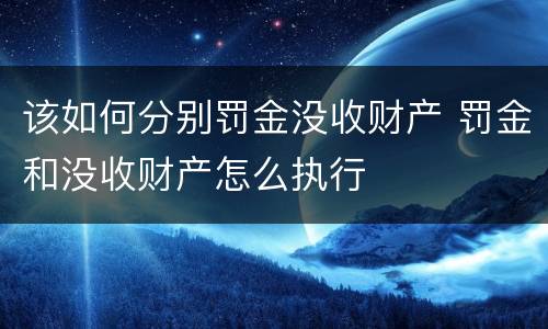 该如何分别罚金没收财产 罚金和没收财产怎么执行