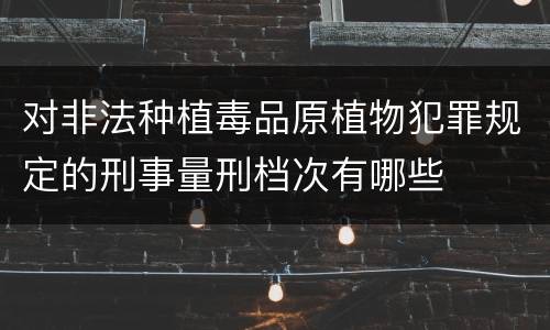 对非法种植毒品原植物犯罪规定的刑事量刑档次有哪些