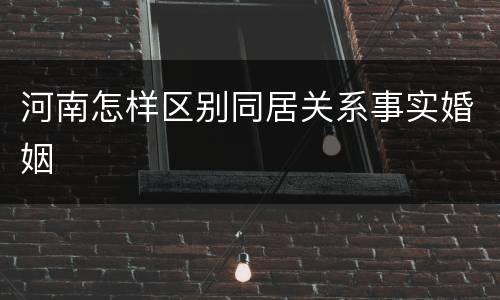 河南怎样区别同居关系事实婚姻