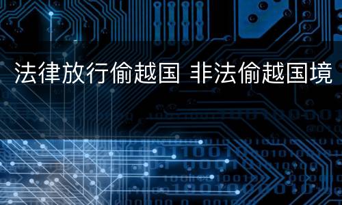 法律放行偷越国 非法偷越国境