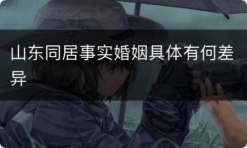 山东同居事实婚姻具体有何差异
