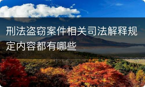 刑法盗窃案件相关司法解释规定内容都有哪些