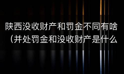 陕西没收财产和罚金不同有啥（并处罚金和没收财产是什么意思）